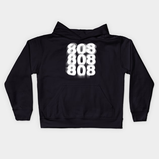 808  -- Retro Electronic Music Typography Music Design Kids Hoodie by DankFutura